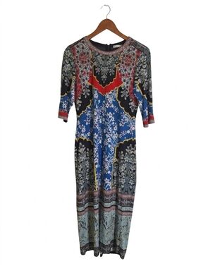 Alice + Olivia Multicolor Floral Paisley Maxi Sheath Dress Size 14